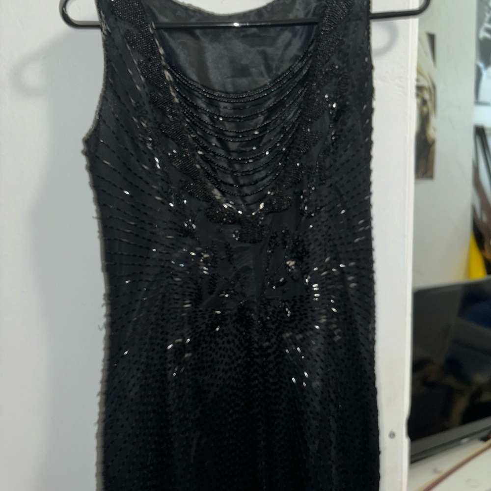 Adrianna Papell Black Sequin Mini Dress